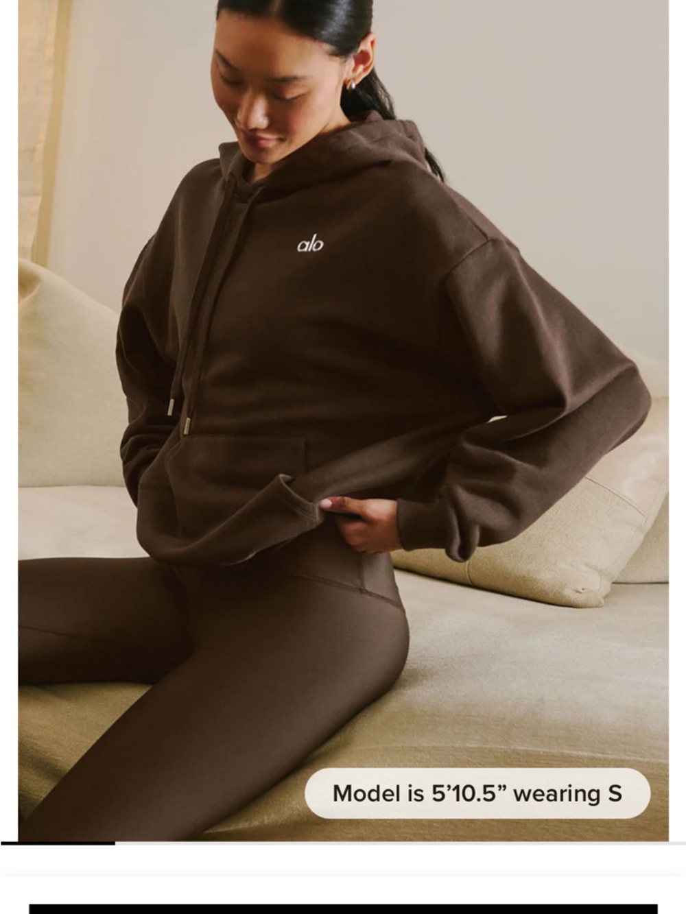ALO Yoga Espresso Accolade Logo Hoodie